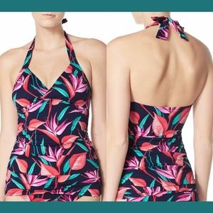 NWT $104 Tommy Bahama 'Birds‎ of Paradise' Halter Tankini Top [SZ XS ]
